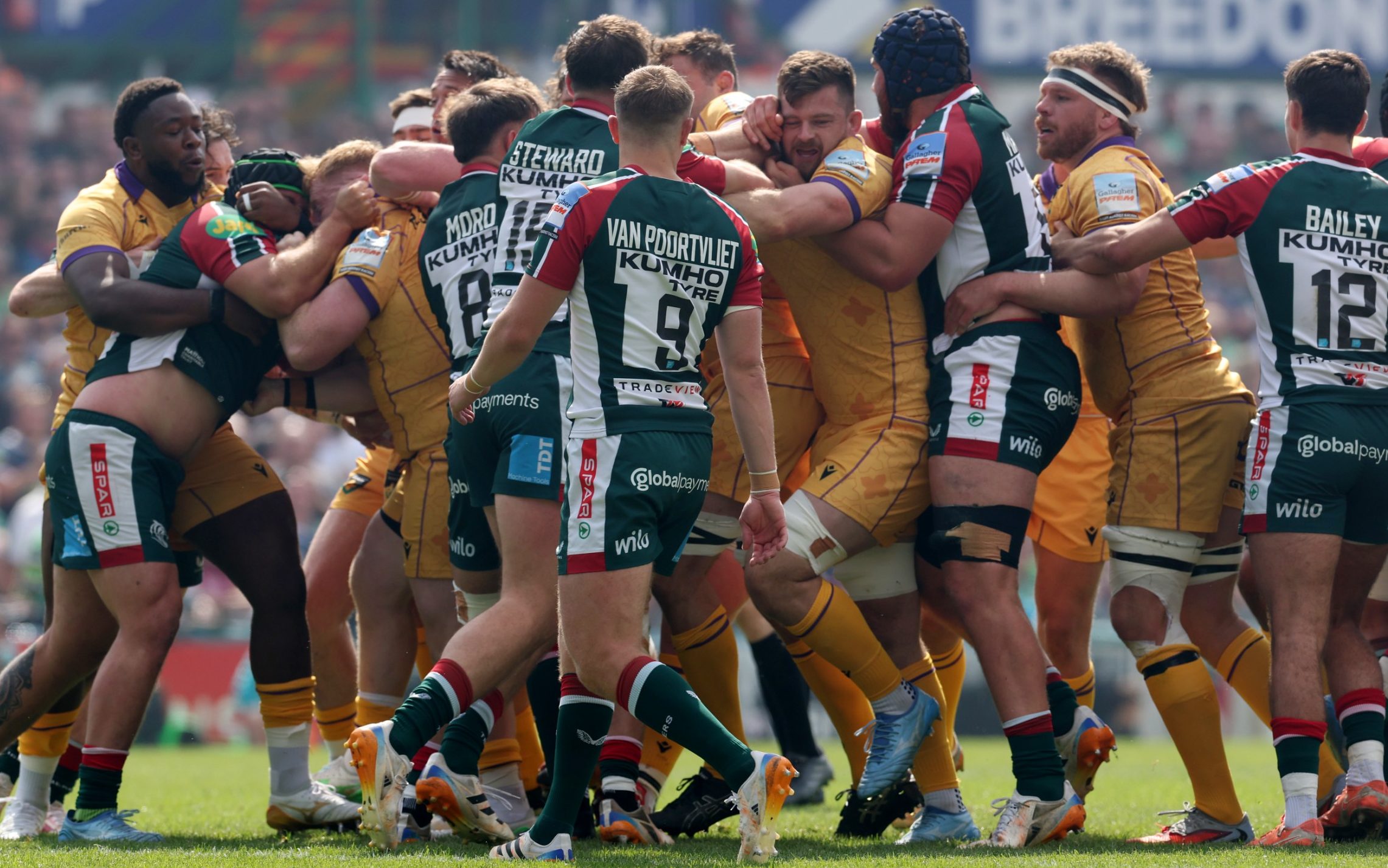 Leicester give Northampton ‘painful thumping’ in feisty East Midlands derby