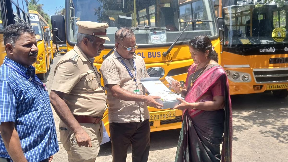 School buses inspected at Meenambakkam RTO